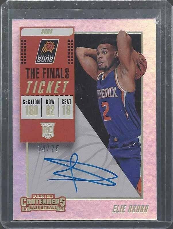 ELIE OKOBO 2018-19 CONTENDERS THE FINALS TICKET FOIL ON CARD AUTO RC #D 14/25