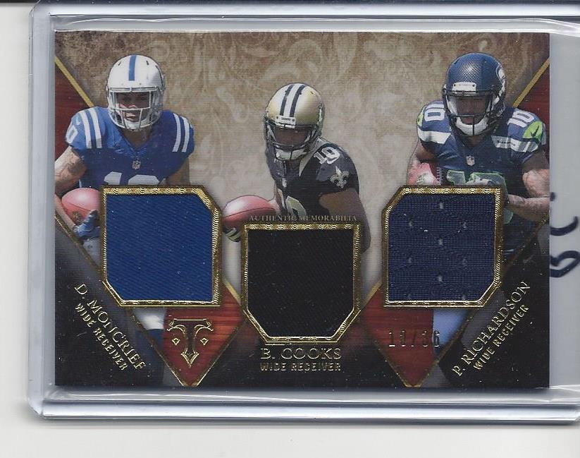 1/1 COOKS MONCRIEF RICHARDSON 2014 TRIPLE THREADS JERSEY RC #D 10/36 JERSEY #10