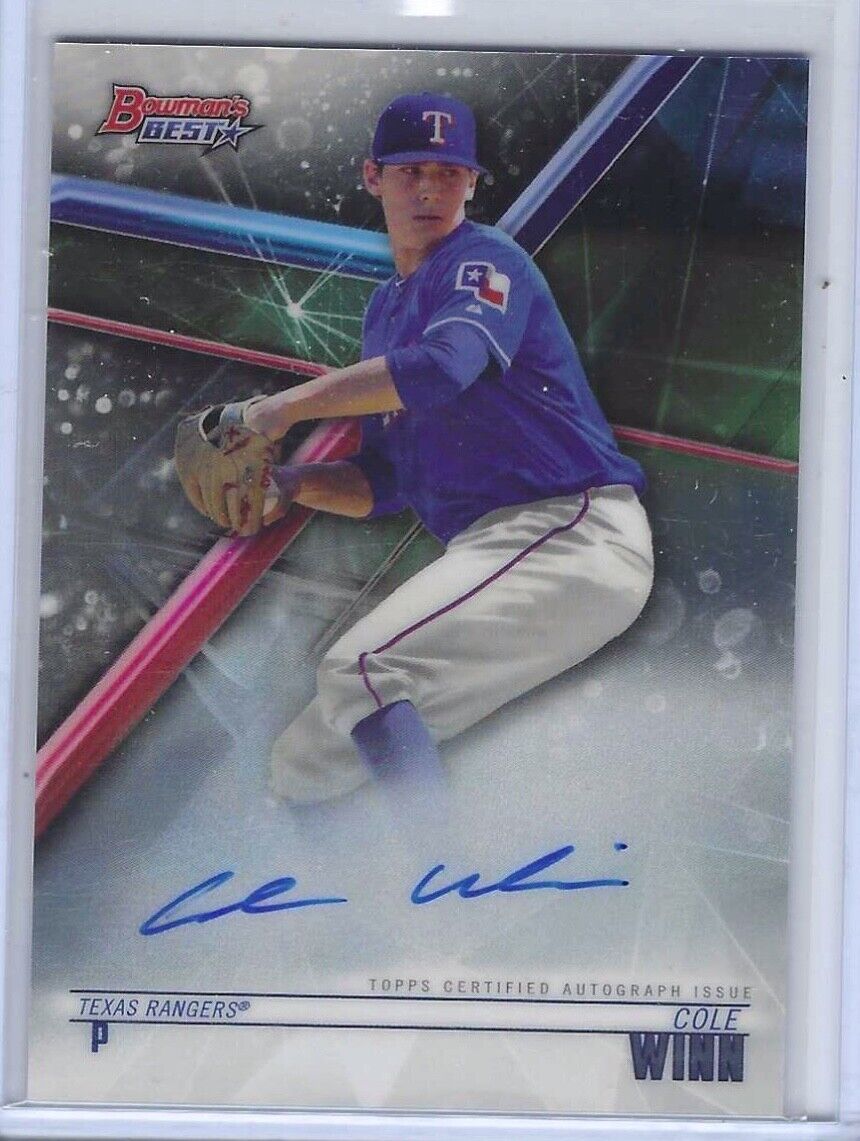 COLE WINN 2018 BOWMANS BEST ON CARD PROSPECT AUTO #B18-CWI
