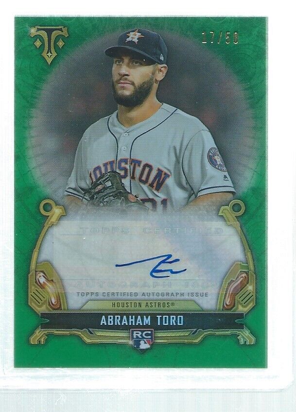 ABRAHAM TORO 2020 TOPPS TRIPLE THREADS AUTO GREEN ROOKIE RC #D 17/50