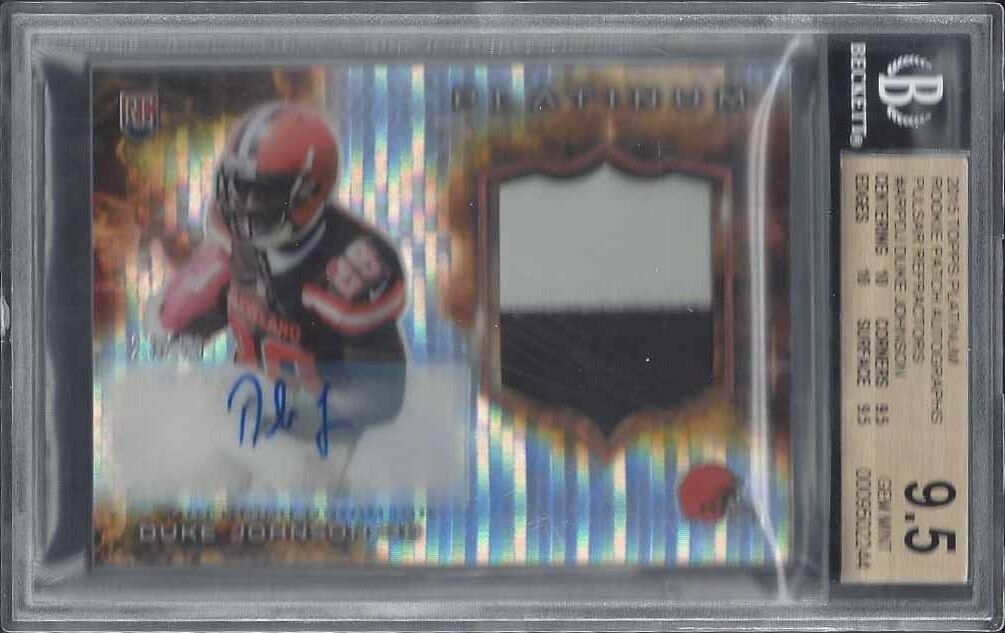 DUKE JOHNSON 2015 PLATINUM PULSAR REFRACTOR PATCH AUTO RC /50 BGS 9.5 10 POP 1/1