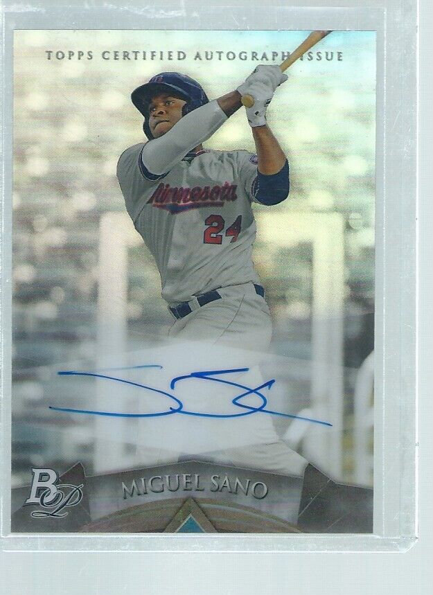 MIGUEL SANO 2014 BOWMAN PLATINUM ON CARD AUTO REFRACTOR PROSPECT