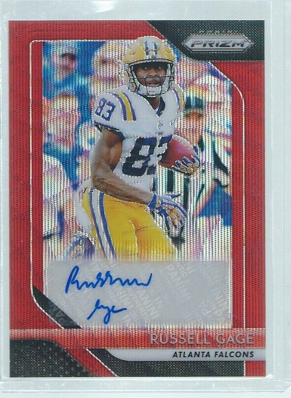 RUSSELL GAGE 2018 PANINI PRIZM AUTO RED WAVE PRIZMS RC #D 69/199