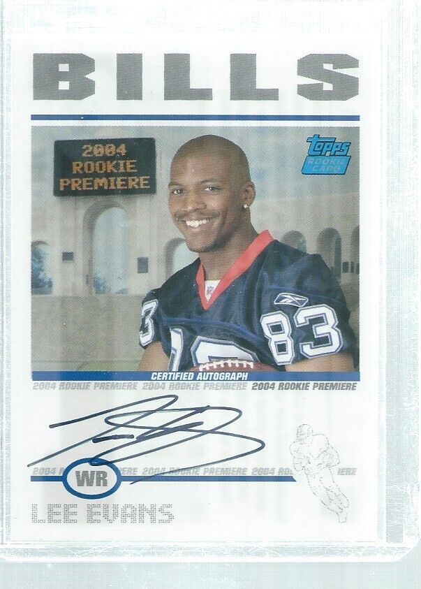 LEE EVANS 2004 TOPPS ROOKIE PREMIERE PHOTO SHOOT ON CARD AUTO RC