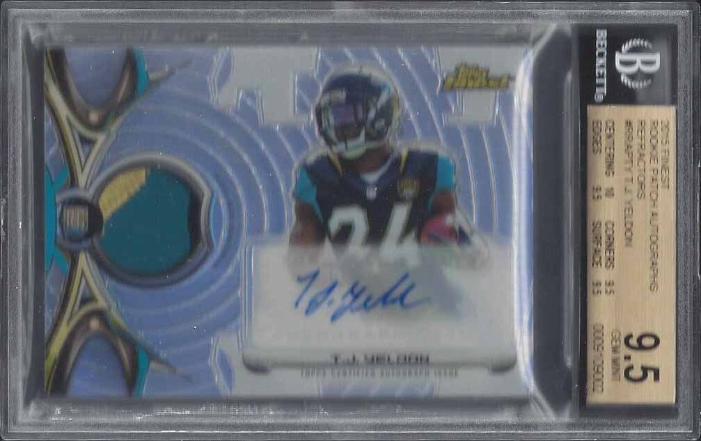 T.J. YELDON 2015 FINEST RPA REFRACTOR 2 CLR PATCH AUTO RC BGS 9.5 10 AU POP 1/1