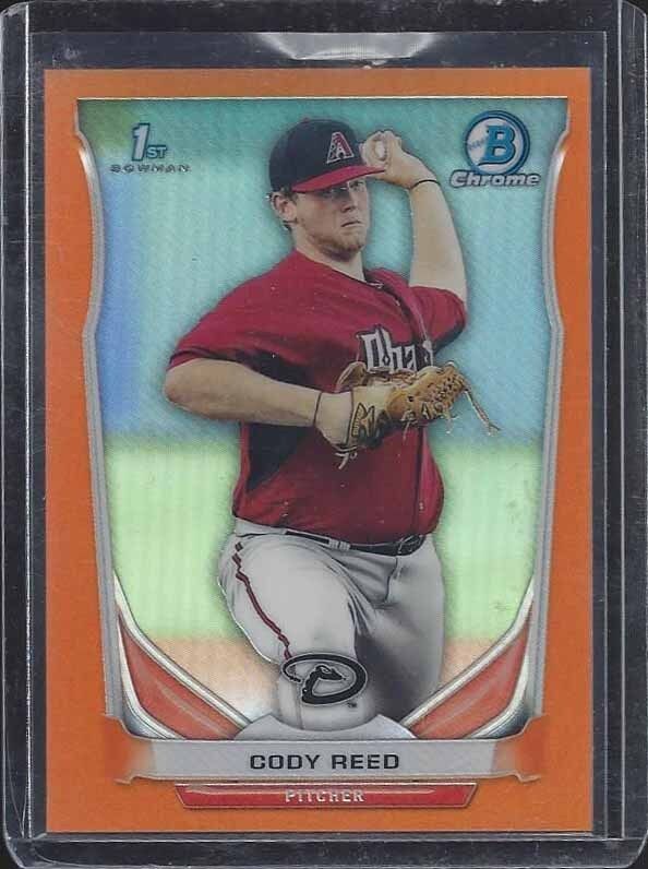 CODY REED 2014 BOWMAN CHROME PROSPECTS DIAMONDBACKS ORANGE REFRACTOR #D 20/25