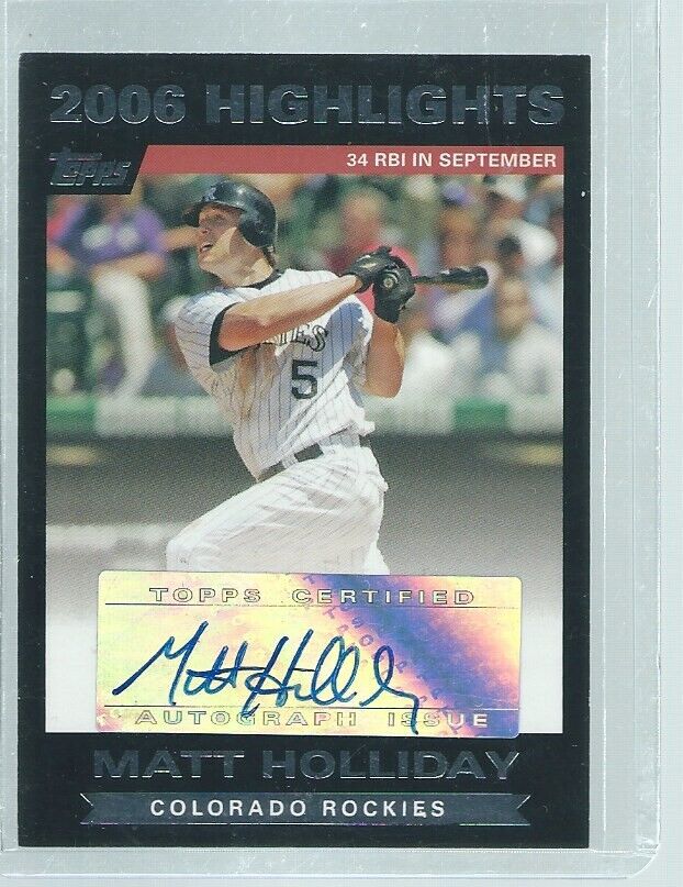 MATT HOLLIDAY 2007 TOPPS HIGHLIGHTS AUTO