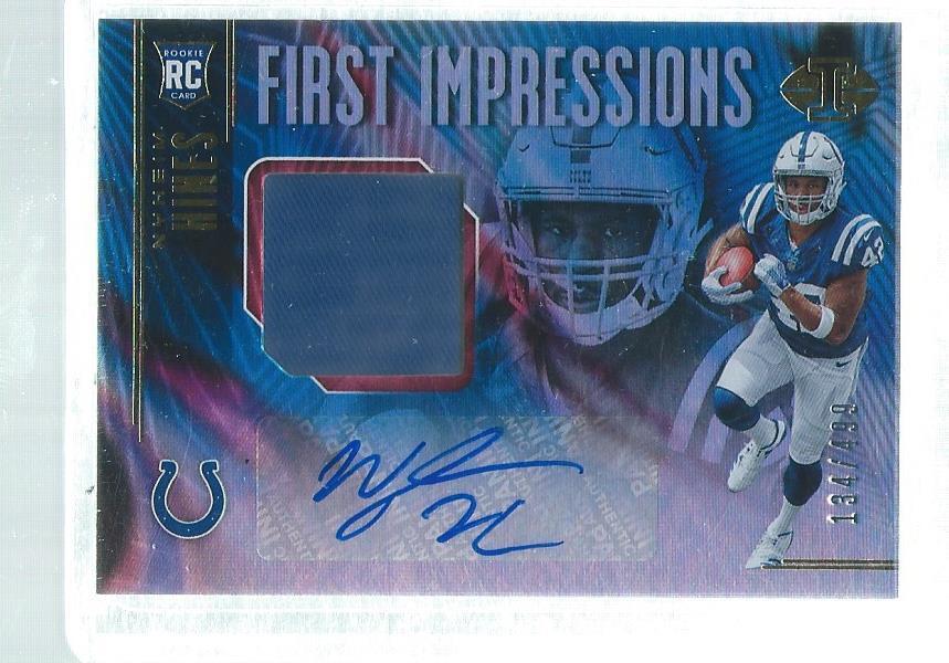NYHEIM HINES 2018 ILLUSIONS FIRST IMPRESSIONS JERSEY AUTO ROOKIE RC #D 134/499