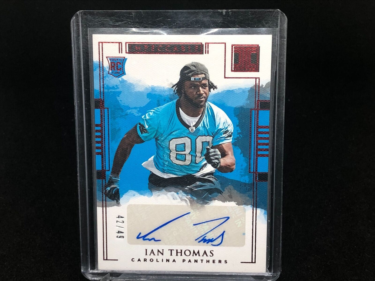 IAN THOMAS 2018 IMPECCABLE RED AUTO RC #D 42/49