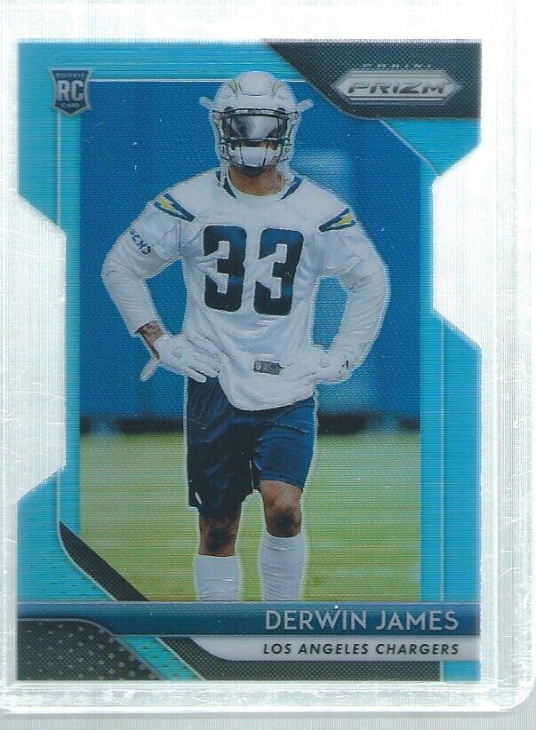 DERWIN JAMES 2018 PANINI PRIZM DIE CUT LIGHT BLUE PRIZMS ROOKIE RC #D 121/199