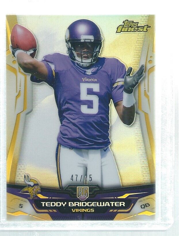 TEDDY BRIDGEWATER 2014 TOPPS FINEST GOLD REFRACTOR ROOKIE RC #D 47/75