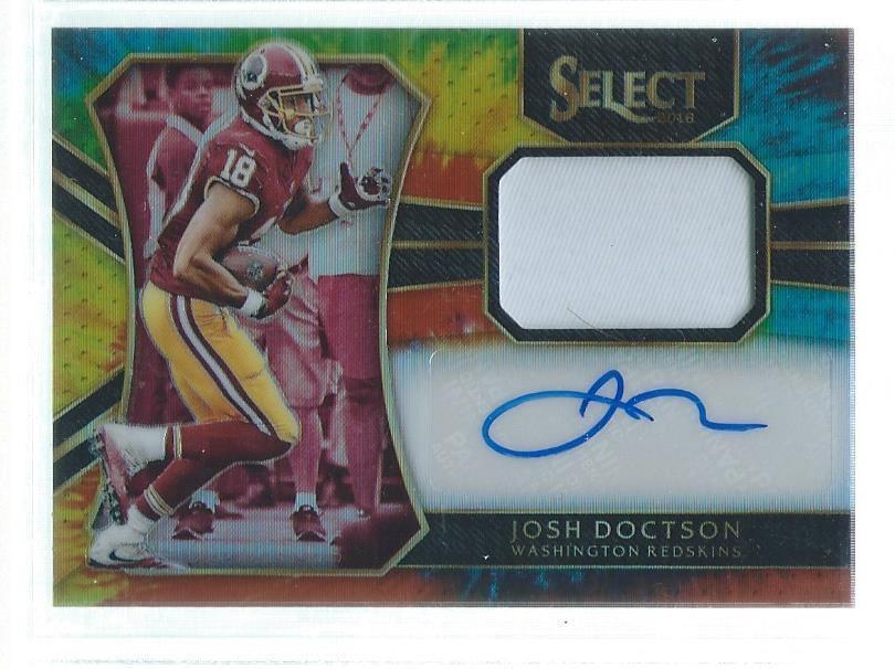 JOSH DOCTSON 2018 PANINI SELECT TIE DYE PRIZM RPA PATCH AUTO RC #D /25