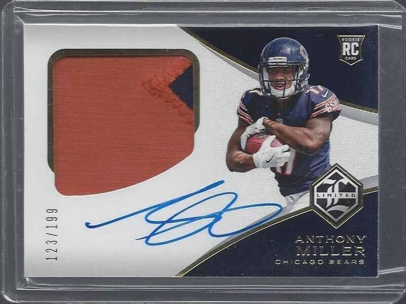 ANTHONY MILLER 2018 LIMITED JUMBO 2 COLOR ROOKIE PATCH ON CARD AUTO RC #D /199