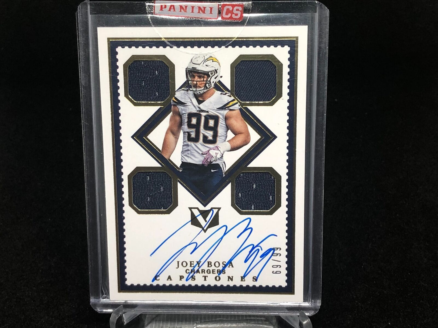 JOEY BOSA 2017 PANINI VERTEX QUAD JERSEY ON CARD AUTO #D 69/99
