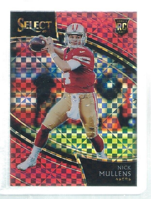 NICK MULLENS 2018 PANINI SELECT FIELD LEVEL RED PRIZM ROOKIE RC #D 34/49