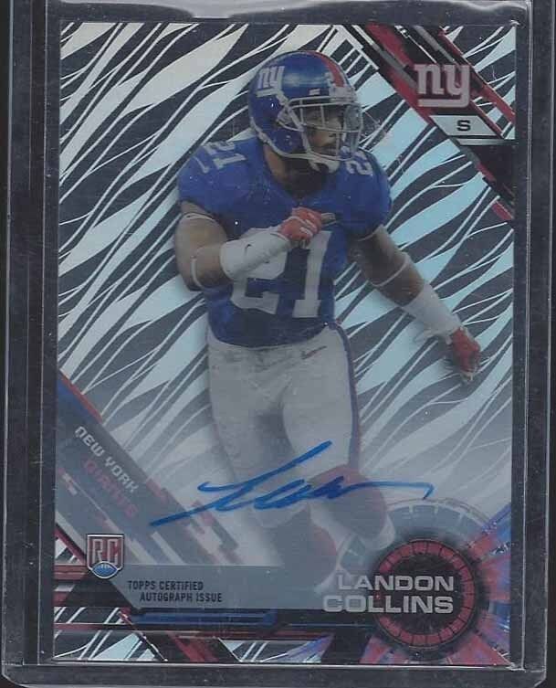 LANDON COLLINS 2015 TOPPS HIGH TEK GIANTS ON CARD ROOKIE AUTO RC #52