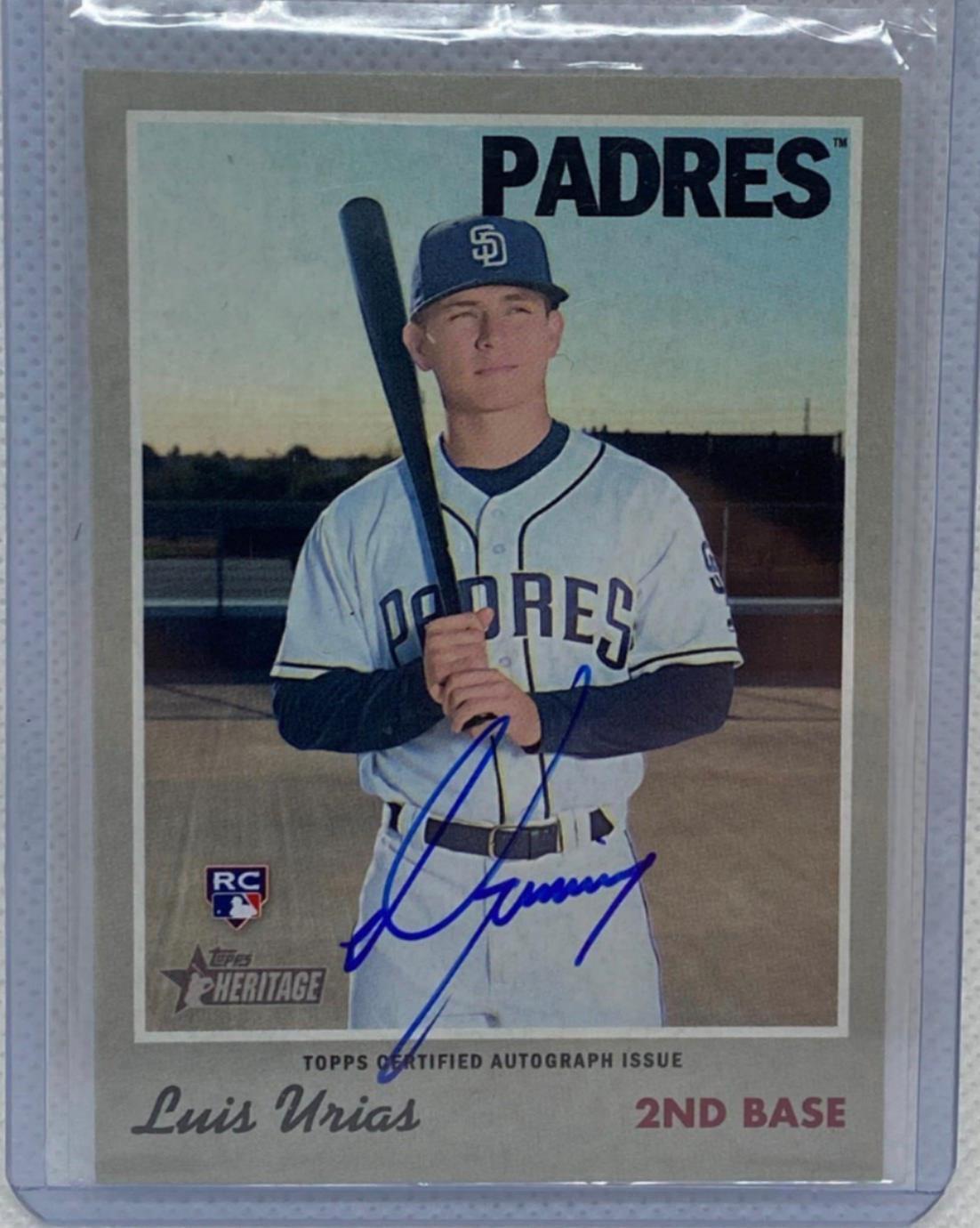 LUIS URIAS 2019 TOPPS HERITAGE ON CARD ROOKIE AUTO RC #ROA-LU