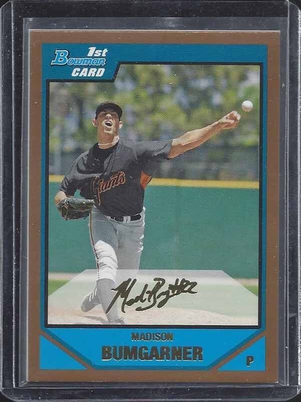 MADISON BUMGARNER 2007 BOWMAN DRAFT PROSPECTS GOLD 1ST CARD GIANTS PROSPECT #61