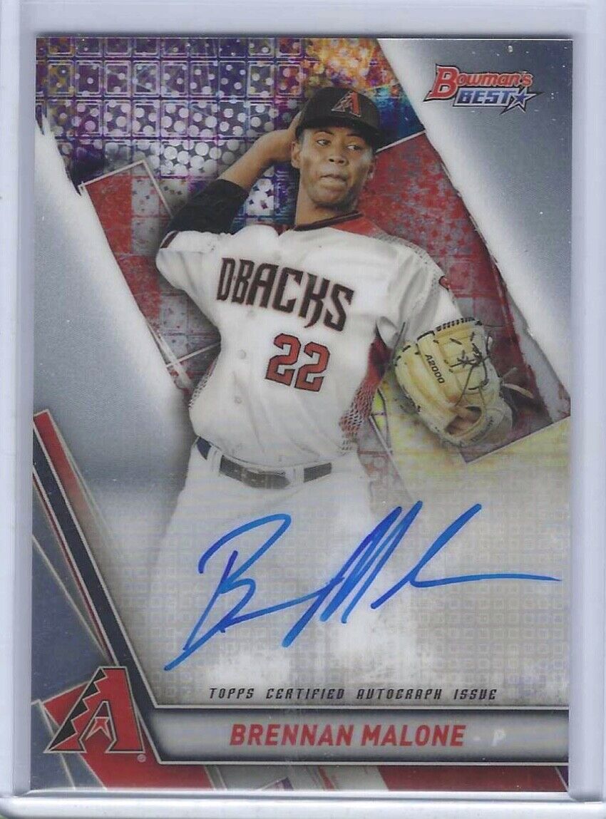 BRENNAN MALONE 2019 BOWMANS BEST PROSPECT ON CARD AUTO #B19-BM