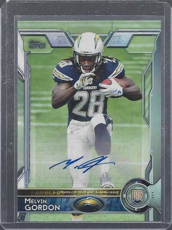 MELVIN GORDON 2015 TOPPS SSP PHOTO VARIATION ROOKIE BASE SET AUTO RC #423