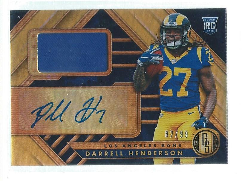 DARRELL HENDERSON 2019 PANINI GOLD STANDARD JERSEY AUTO RC #D 82/99