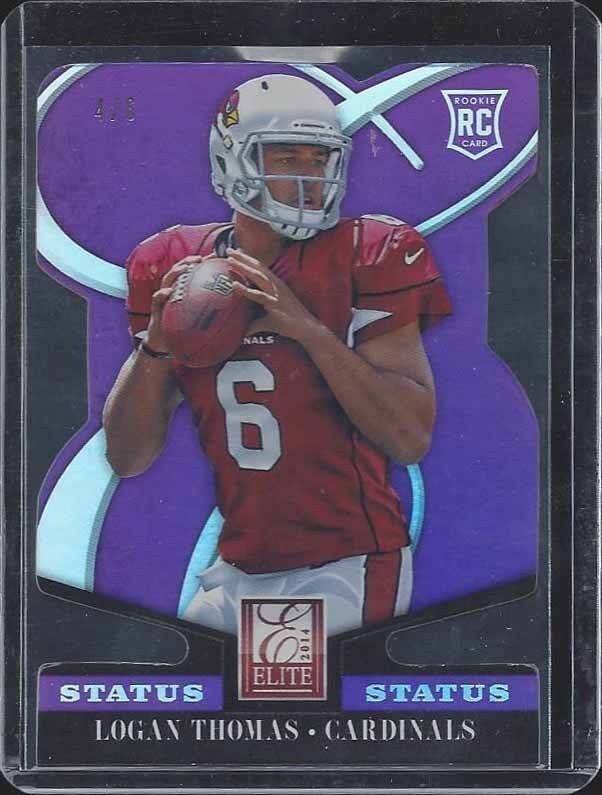LOGAN THOMAS 2014 ELITE STATUS PURPLE DIE CUT ROOKIE RC #D 4/6