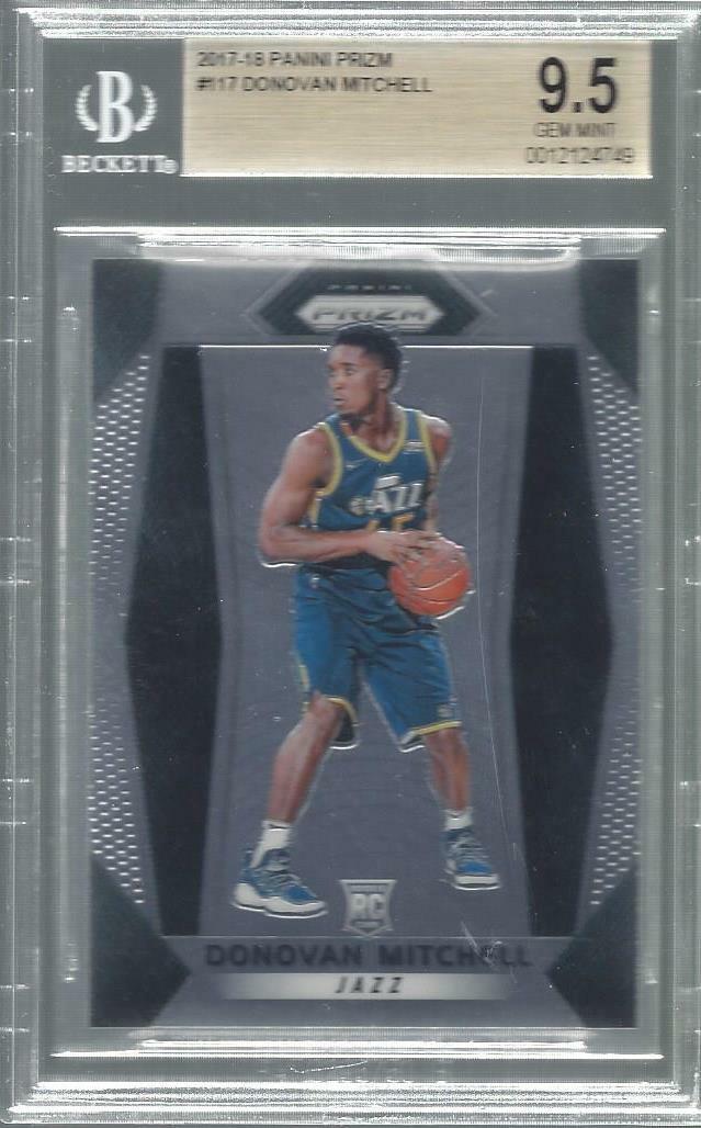 DONOVAN MITCHELL 2017-18 PANINI PRIZM TRUE ROOKIE RC #117 BGS 9.5 GEM MINT