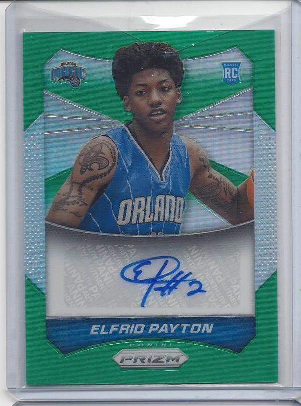 ELFRID PAYTON 2014-15 PANINI PRIZM GREEN PRIZMS REFRACTOR ROOKIE AUTO RC #98