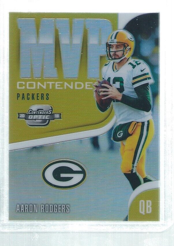 AARON RODGERS 2018 CONTENDERS OPTIC MVP CONTENDERS PRIZM RC #D 80/175