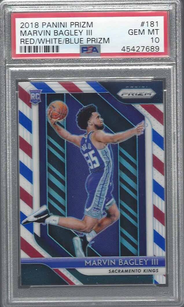 MARVIN BAGLEY III 2018-19 PANINI PRIZM RED WHITE BLUE PRIZMS RC #181 PSA 10 GEM