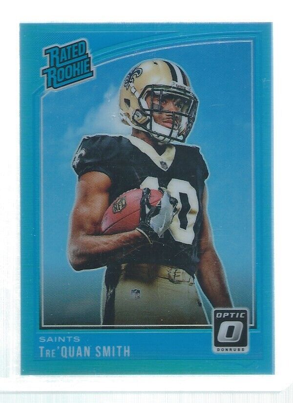 TRE'QUAN SMITH 2018 DONRUSS OPTIC HOLO RATED ROOKIE LIGHT BLUE RC #D 51/299