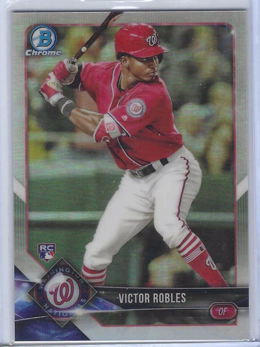 VICTOR ROBLES 2018 BOWMAN CHROME REFRACTOR RC #d /499