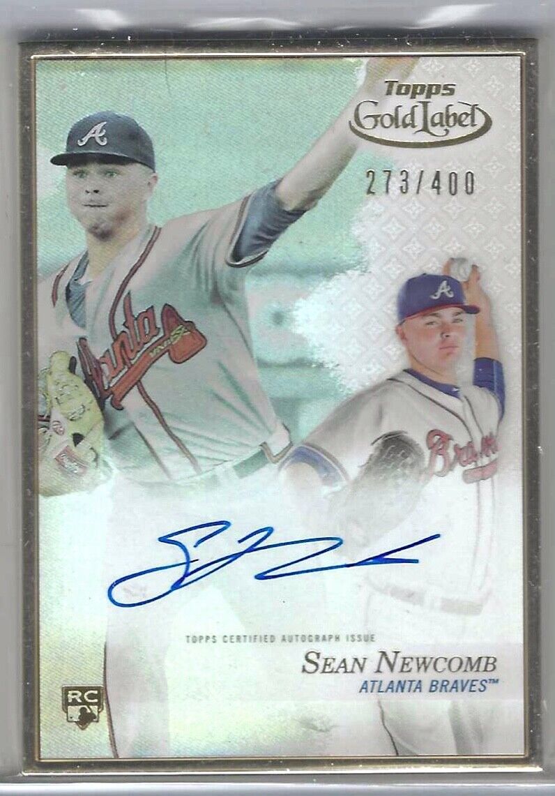 SEAN NEWCOMB 2017 TOPPS GOLD LABEL ROOKIE ON CARD AUTO RC #d 273/400