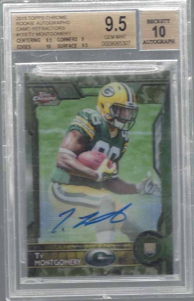 TY MONTGOMERY 2015 TOPPS CHROME CAMO REFRACTOR AUTO RC /99 BGS 9.5 w 10 AUTO GEM