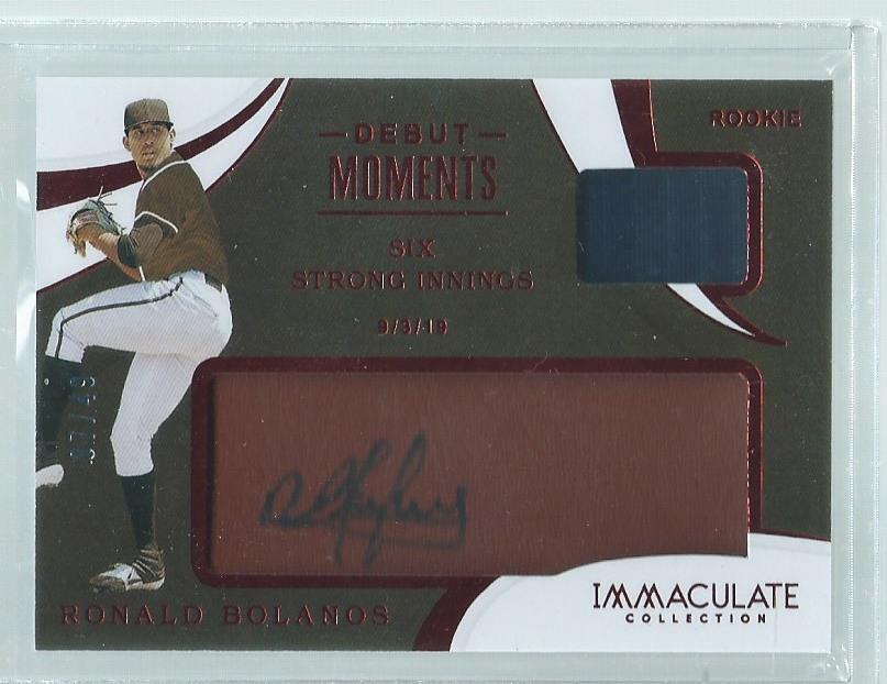 RONALD BOLANOS 2020 IMMACULATE DEBUT MOMENTS JERSEY AUTO RED ROOKIE RC #D 7/49