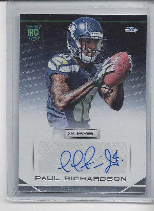 PAUL RICHARDSON 2014 ROOKIES & STARS LONGEVITY SEAHAWKS ROOKIE AUTO RC #177
