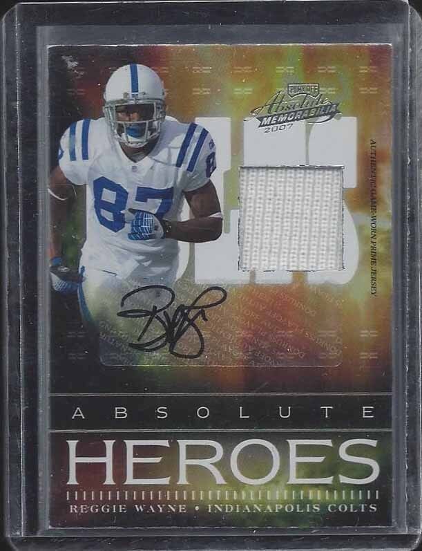 REGGIE WAYNE 2007 ABSOLUTE HEROES COLTS PATCH AUTO #D 24/25