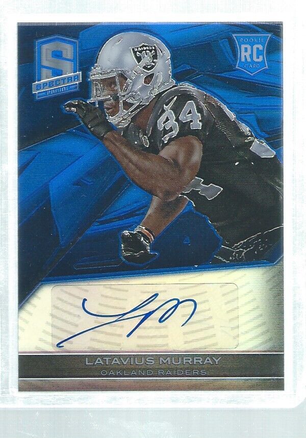 LATAVIUS MURRAY 2013 PANINI SPECTRA AUTO BLUE PRIZM ROOKIE RC #92/99