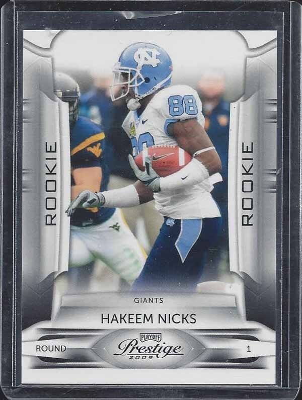 HAKEEM NICKS 2009 PLAYOFF PRESTIGE SP RARE SHORT PRINT ROOKIE RC #142