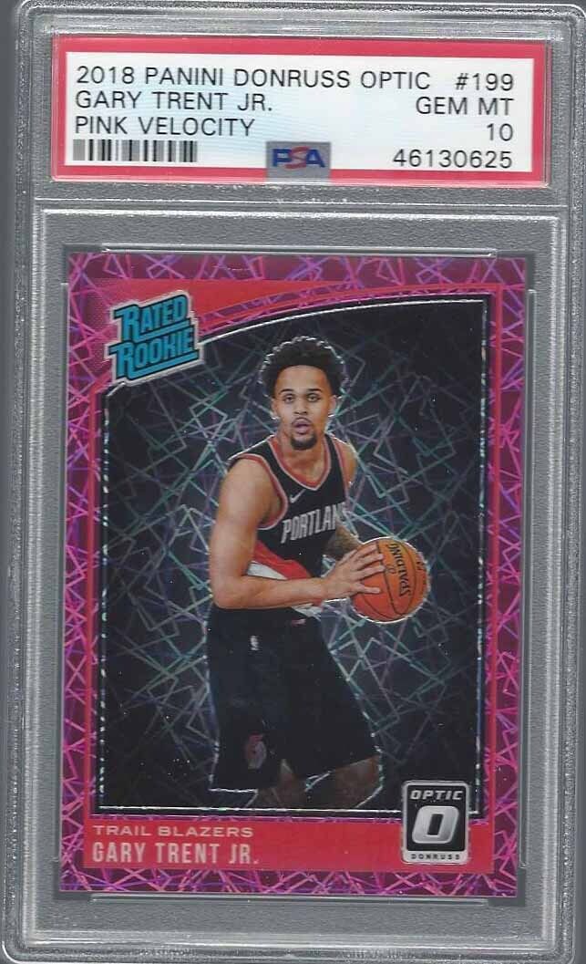 1/1 GARY TRENT 2018-19 OPTIC PINK VELOCITY HOLO RC #D 9/79 PSA 10 HIS JERSEY #9!