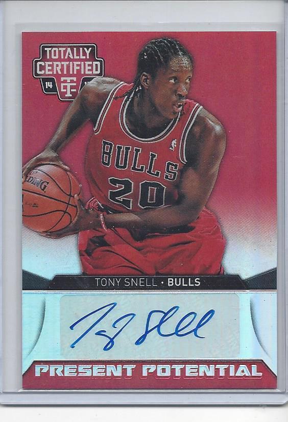 TONY SNELL 2014-15 TOTALLY CERTIFIED PRESENT POTENTIAL MIRROR RED AUTO #D 14/25