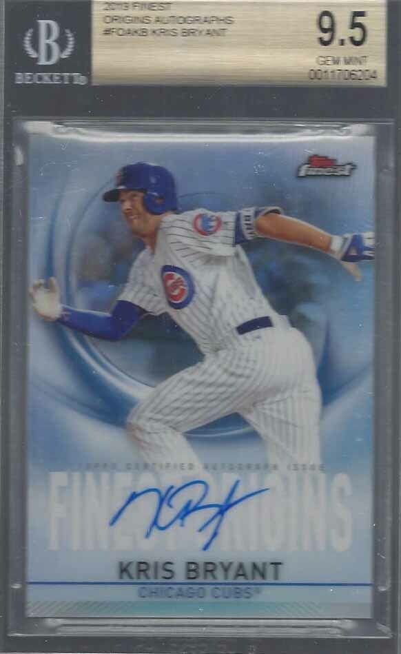 KRIS BRYANT 2019 TOPPS FINEST ORIGINS REFRACTOR ON CARD AUTO BGS 9.5 w/ 10 AUTO