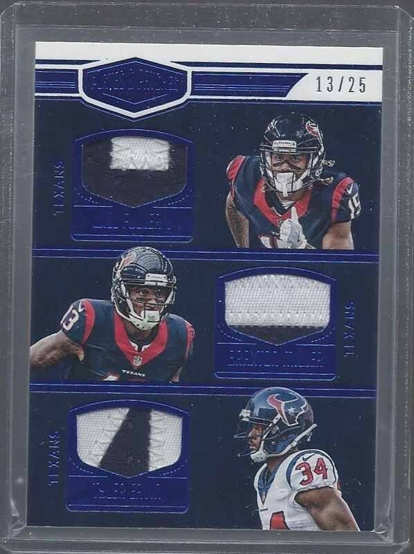 1/1 WILL FULLER BRAXTON MILLER 2016 PLATES & PATCHES BLUE TRIPLE PATCH RC 13/25