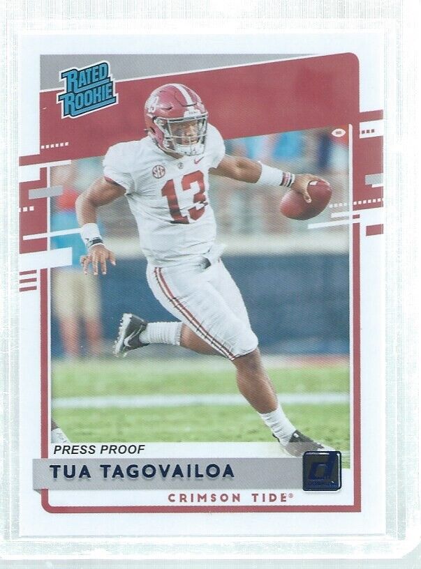 TUA TAGOVAILOA 2020 CHRONICLES DONRUSS RATED ROOKIE PRESS PROOF BLUE RC #3