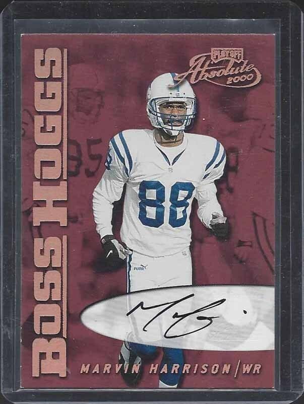 MARVIN HARRISON 2000 PLAYOFF ABSOLUTE BOSS HOGGS COLTS ON CARD AUTO #8