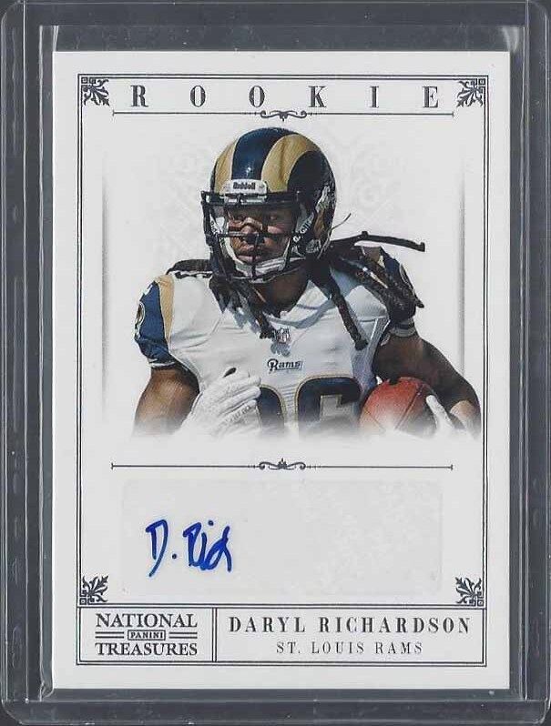 DARYL RICHARDSON 2012 NATIONAL TREASURES RAMS TRUE ROOKIE AUTO RC #D 5/99
