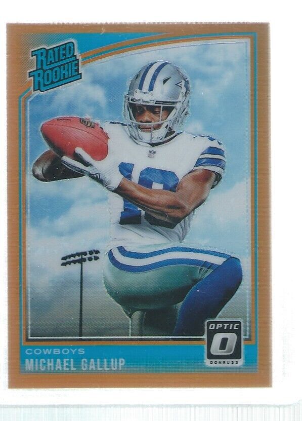 MICHAEL GALLUP 2018 DONRUSS OPTIC HOLO RATED ROOKIE ORANGE RC #D 117/199