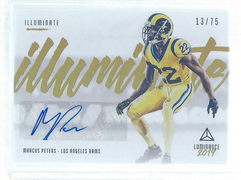 MARCUS PETERS 2019 PANINI LUMINANCE ILLUMINATE AUTO #D 13/75