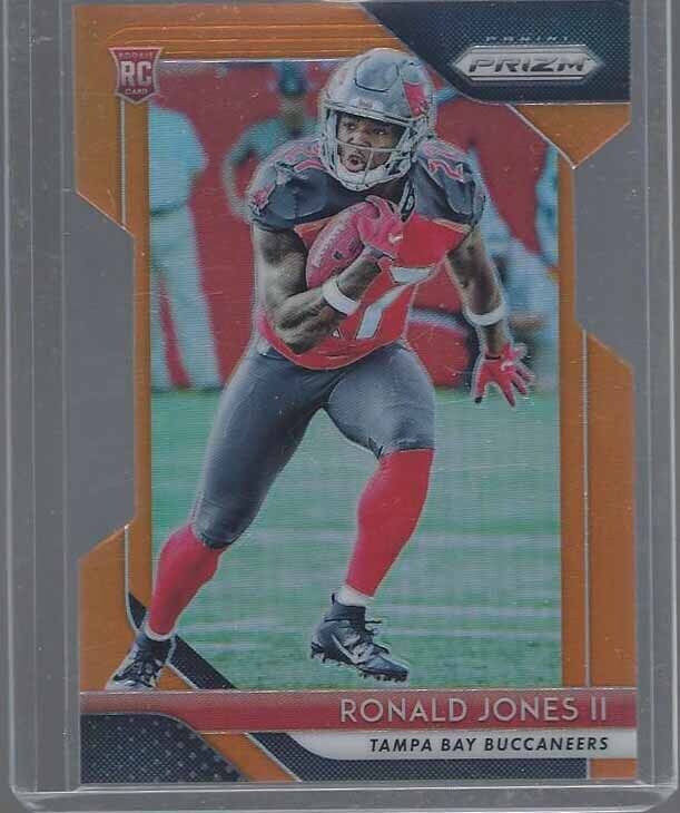 RONALD JONES II 2018 PANINI PRIZM ORANGE DIE CUT ROOKIE PRIZMS RC #D /249