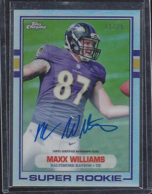 MAXX WILLIAMS 2015 TOPPS CHROME SUPER ROOKIE REFRACTOR ON CARD AUTO RC #D 11/25